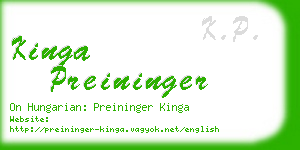 kinga preininger business card